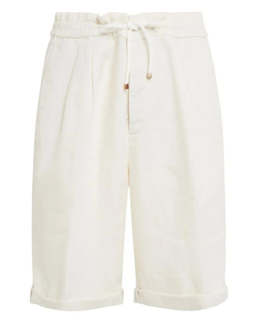 メンズ Brunello Cucinelli リネン バミューダショーツ White