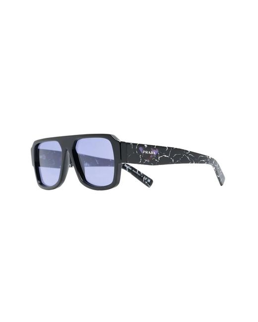 Prada Blue Tinted Square-Frame Sunglasses for men