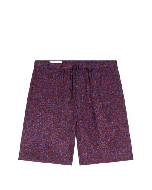 Dries Van Noten Purple Viscose-Twill Shorts for men
