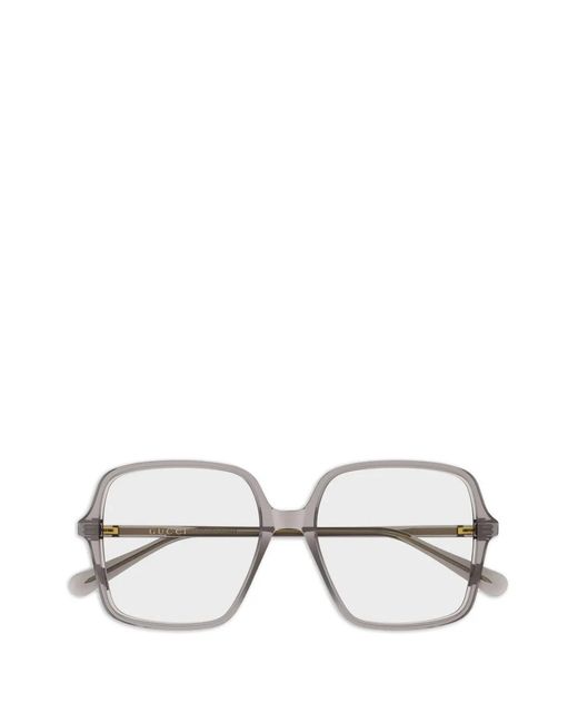 Gucci White Brille Mit Logo