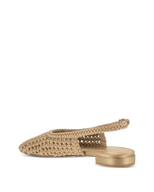 Stuart Weitzman Natural Marina Woven Slingback Ballet Flats