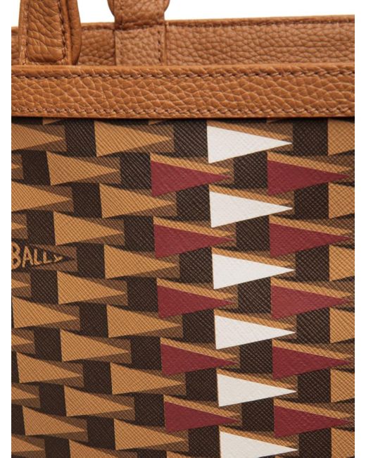 Bally Brown Pennant-print Faux-leather Tote Bag for men