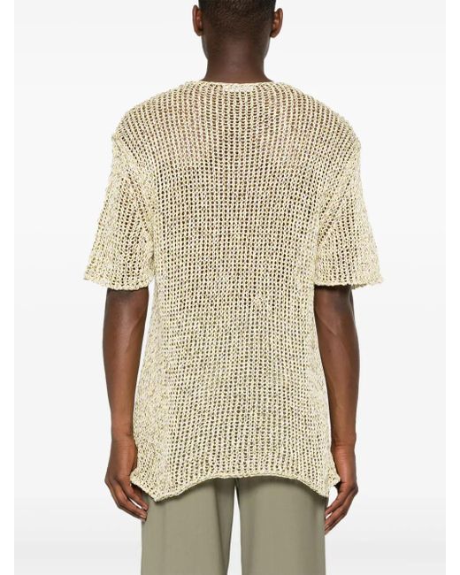 Jil Sander Natural Open-Knit T-Shirt for men