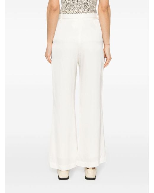 Zimmermann White Cropped Flared Trousers