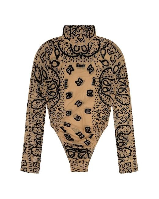 Rhude White Bandana-Print Bodysuit