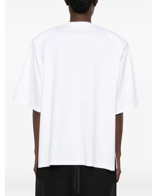Frankie Shop White Anira Padded-Shoulder T-Shirt