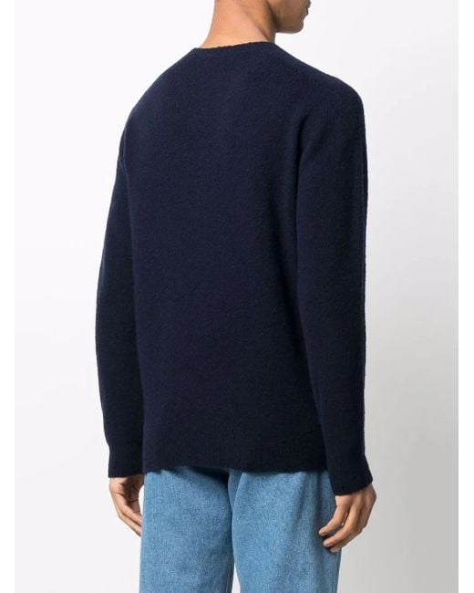 Malo Blue Crew-Neck Knitted Jumper for men