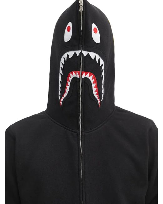 A Bathing Ape Black Shark Zip-Up Hoodie for men