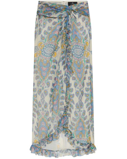 Etro Zijden Rok in het Blue