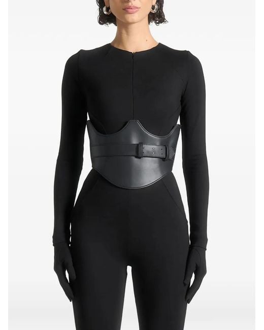 Manière De Voir Black Leather Corset Belt