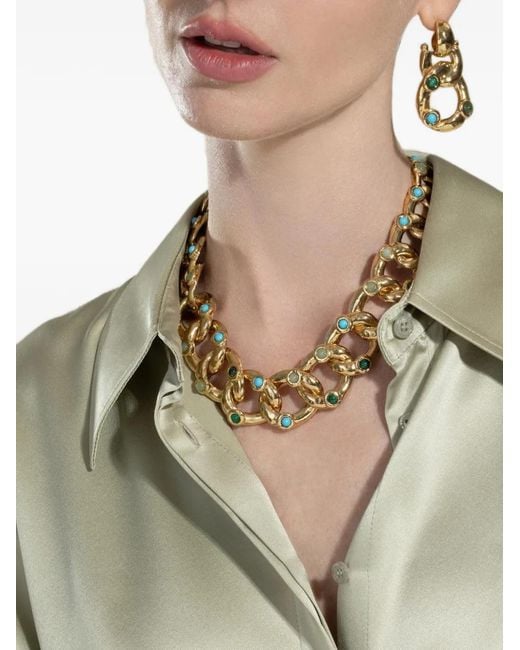 Gas Bijoux Metallic Mitsi Cabochon-Embellished Necklace