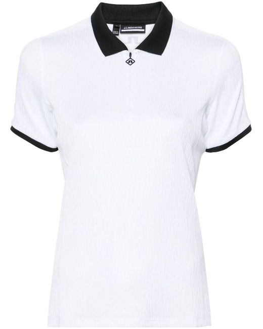 J.Lindeberg White Izara Ribbed Polo Shirt