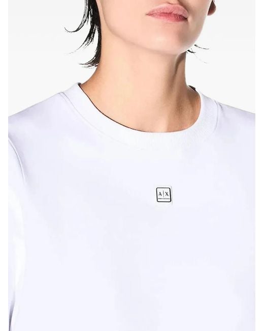 ARMANI EXCHANGE White Logo-Patch Sweatshirt
