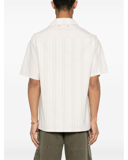 Camisa a rayas con manga corta Golden Goose Deluxe Brand de hombre de color White
