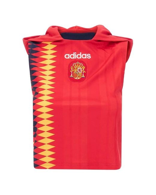 Adidas Red Spain Bb Jsy Hooded Top