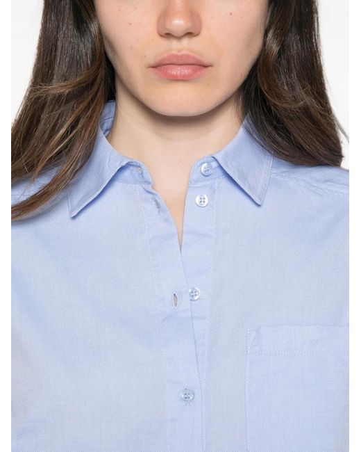 MAISON 123 Blue Button-Down Chest-Pocket Shirt