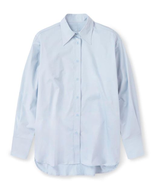 Closed Blue Stretch-cotton Long-sleeve Shirt