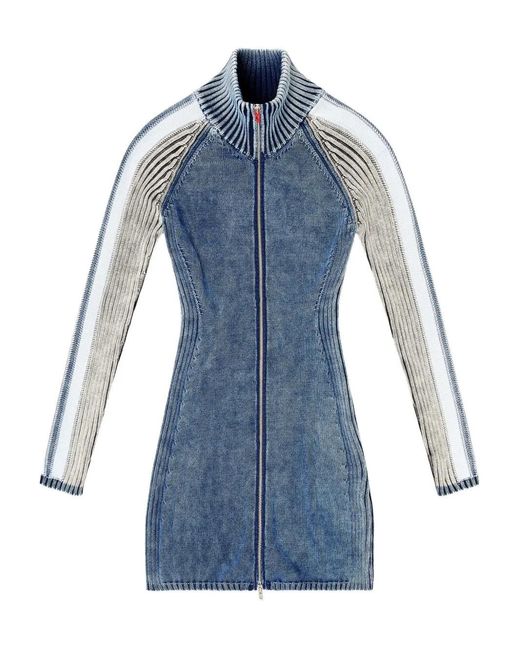 DIESEL Blue Faded Wash Knitted Dress