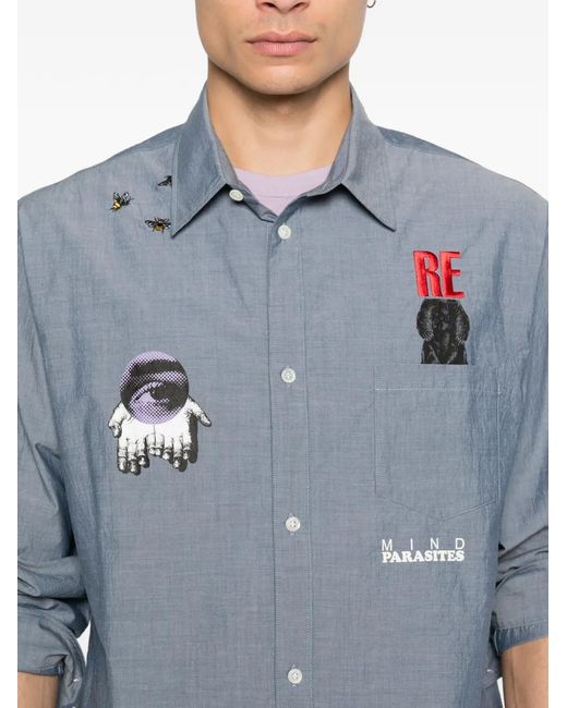 Undercover Blue Chest-Pocket Shirt for men