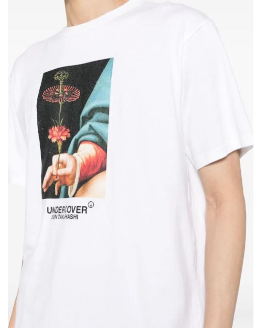 Camiseta con estampado gráfico Undercover de hombre de color White