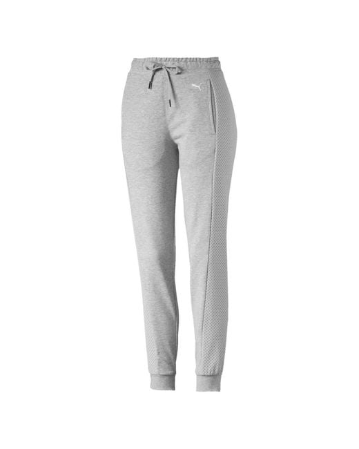 PUMA Gray Chase Mesh-Panel Track Pants