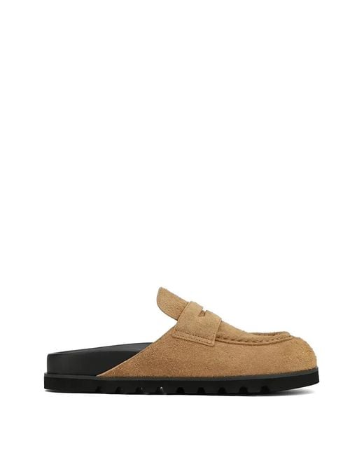 Naked Wolfe White Cord Penny-Strap Suede Slides for men