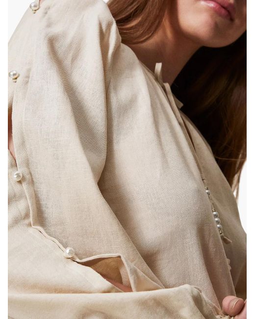 Twinset Natural Long-Sleeved Blouse