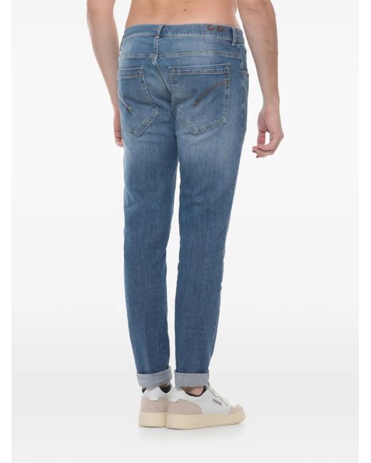 Dondup Blue Five-Pocket Straight Trousers for men