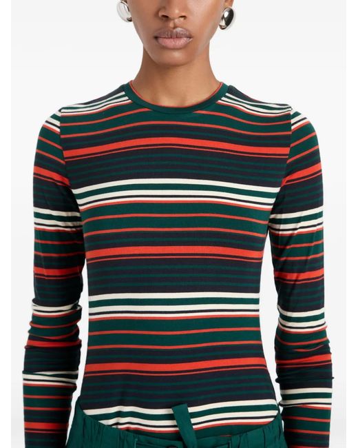 Proenza Schouler Black Mae Striped Top