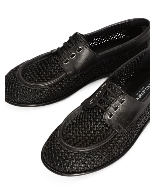 Dolce & Gabbana Black Derby Shoes for men