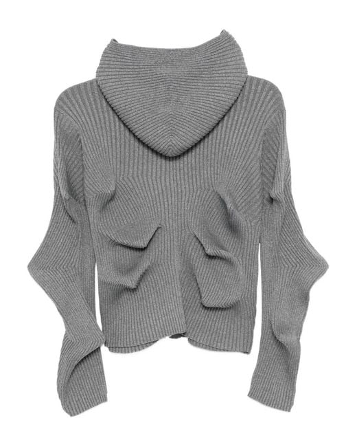 JNBY Gray Mid-Length Hooded Jacket