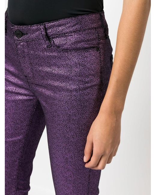 Karl Lagerfeld Purple Metallic Skinny Jeans