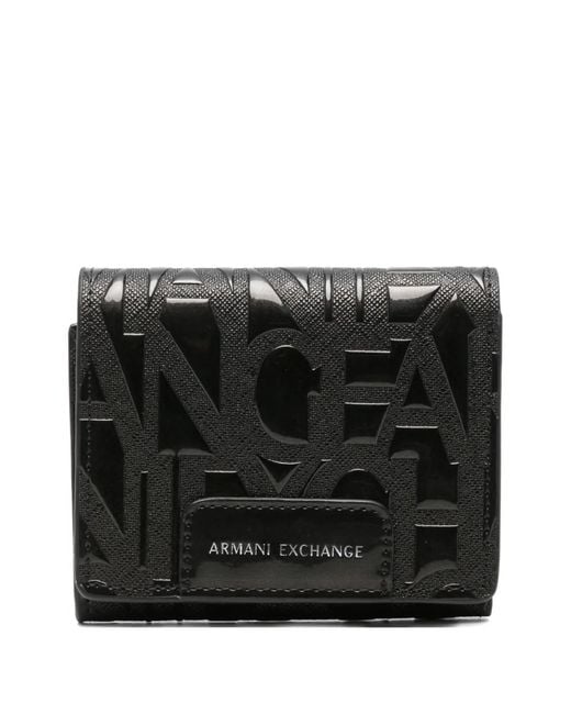 ARMANI EXCHANGE Black Embossed Wallet