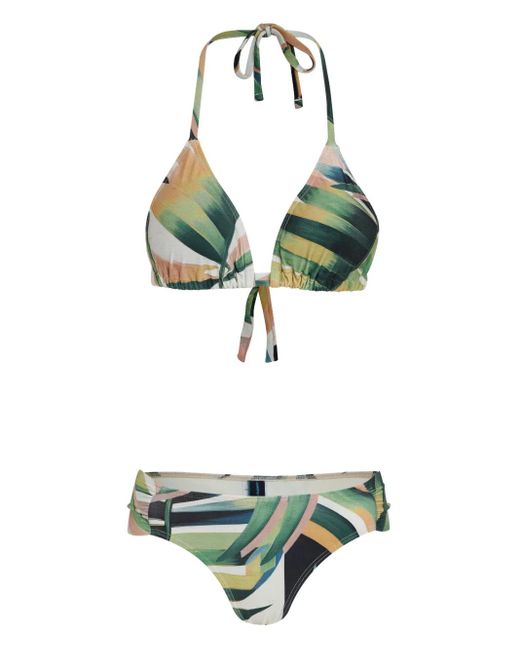 Lygia & Nanny Green Geometric-Pattern Bikini