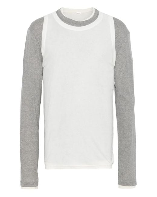 Jil Sander White Cotton T-Shirt for men