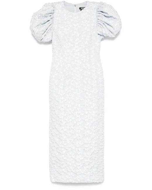 ROTATE BIRGER CHRISTENSEN Blue Light Midi Dress With Jacquard Effect