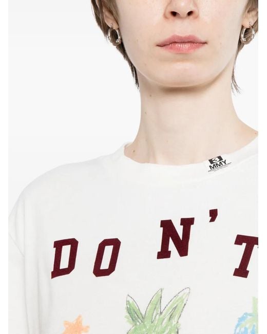 Maison Mihara Yasuhiro White Graphic-Print T-Shirt