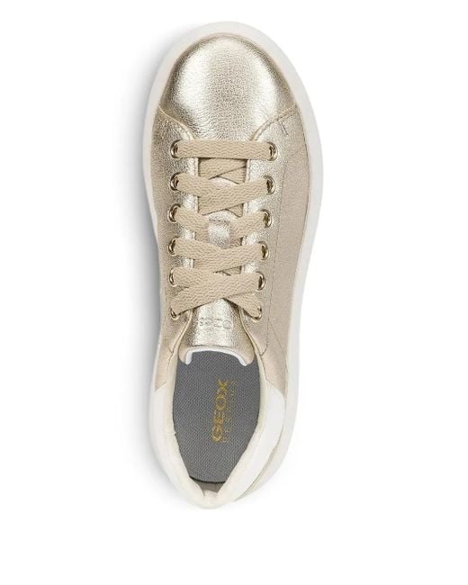 Geox Natural Spherica Ec 4.1 Metallic-Leather Lace-Up Sneakers
