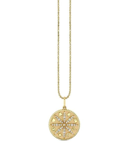Sydney Evan Metallic 14Ct Small Sand Dollar Diamond Necklace