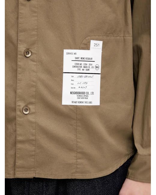 Camicia Con Taschino di Neighborhood in Natural da Uomo