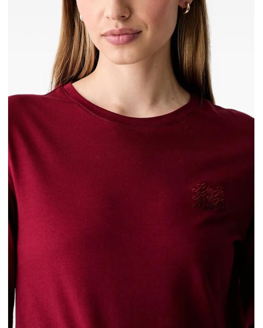 Liu Jo Red T-Shirt À Logo Brodé