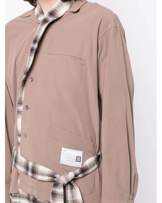 Maison Mihara Yasuhiro Brown Layered-Detail Shirt Coat for men