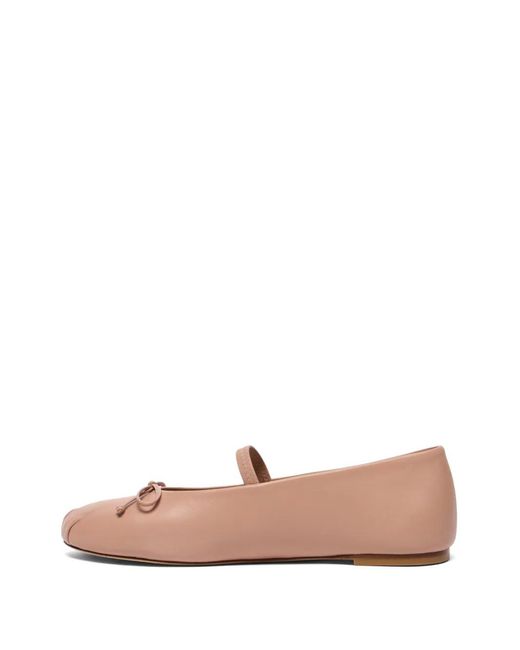 Stuart Weitzman Pink Bow-Embellishment Elastic-Strap Ballerina Shoes
