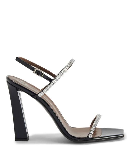 Giuseppe Zanotti Black 105Mm Valentiine Crystal Sandals