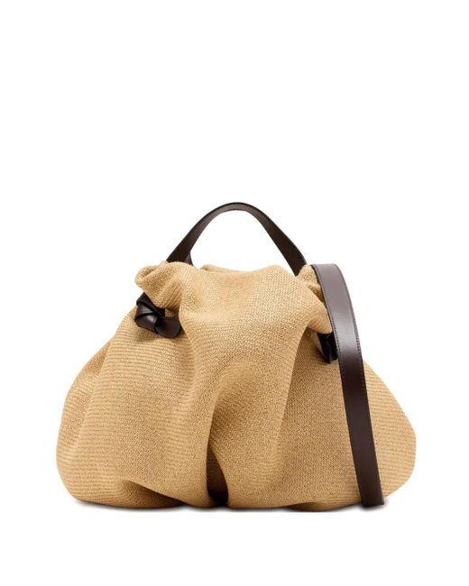 Neous Metallic Taurus Leather-Trimmed Shoulder Bag