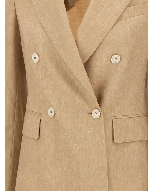 Eleventy Natural Double-Breasted Blazer