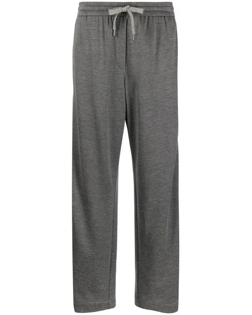 Brunello Cucinelli Gray Jersey Drawstring Track Pants