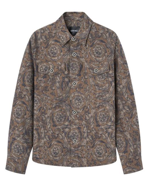メンズ Versace バロッコジャカード オーバーシャツ Gray