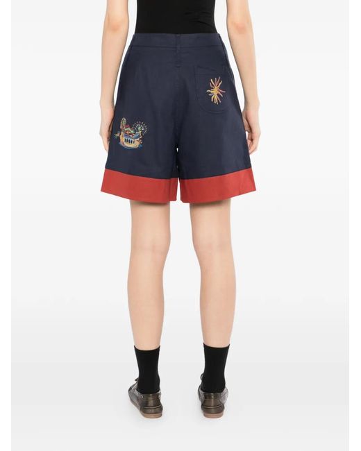 GARCON BY GARCON Blue Embroidered Shorts