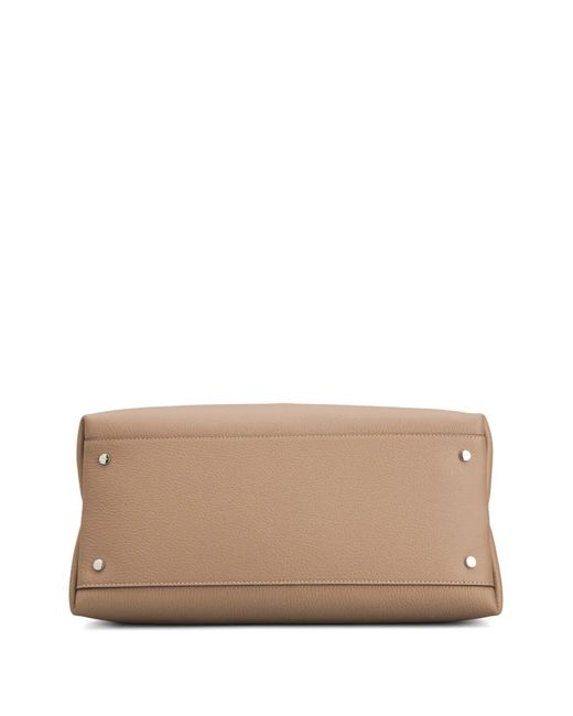 Tod's Natural Logo Charm Top Handle Tote Bag